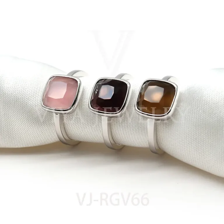 Gemstone stainless steel ring
