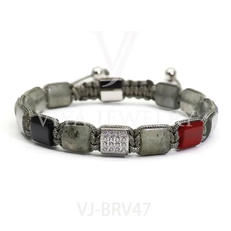 Luxury Square Gemstone Mixed beads bracelet