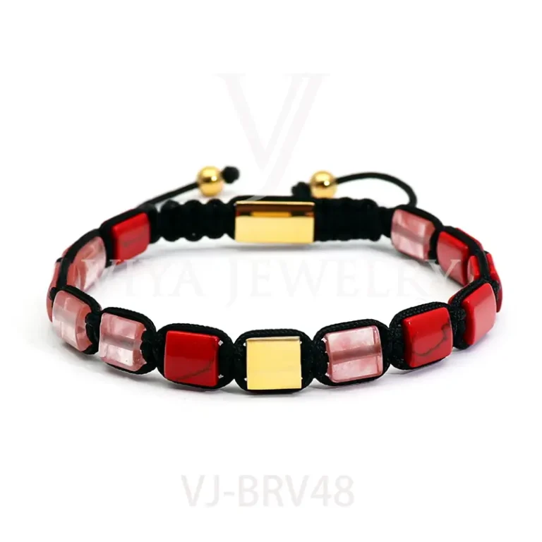 Luxury Square Gemstone Mixed beads bracelet Christmas Style