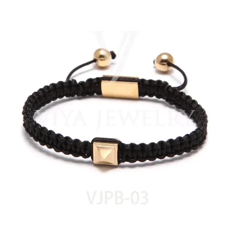 Macrame Plain Pyramid beads bracelet