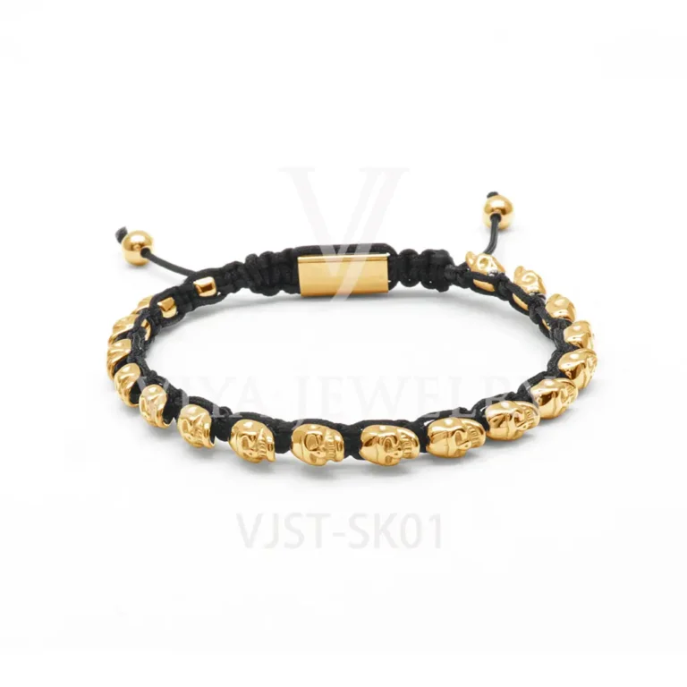 Skull head macrame beads bracelet