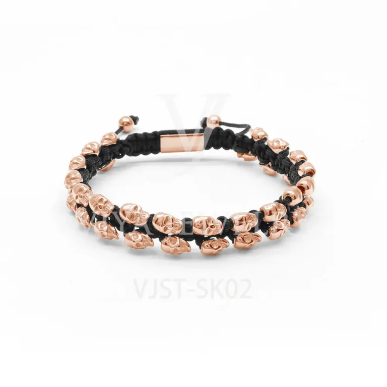Skull beads men bracelet